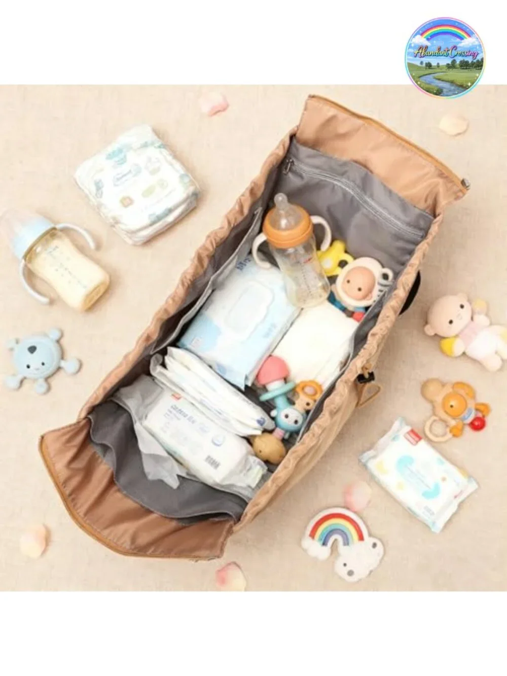 16-Pocket Convertible Tote Bag, Spacious Diaper Bag, Large Travel Work Tote
